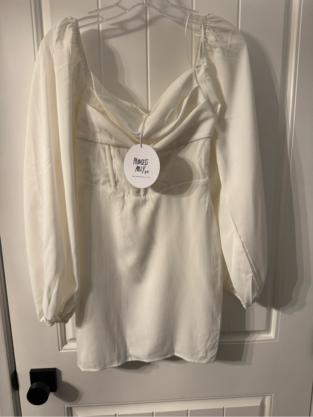 Princess Polly Cream Puff-Sleeve Sweetheart Mini Top